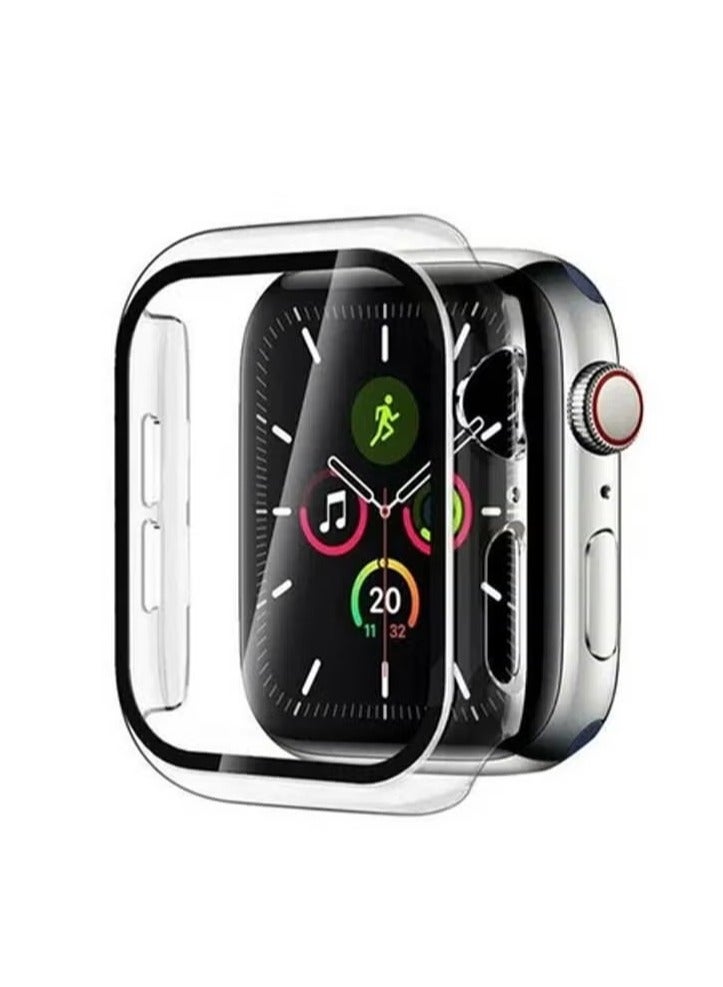 Hard PC Ultra-Thin Protective Case Cover with Screen Protector for Apple Watch Series 45mm Clear  - Image 5