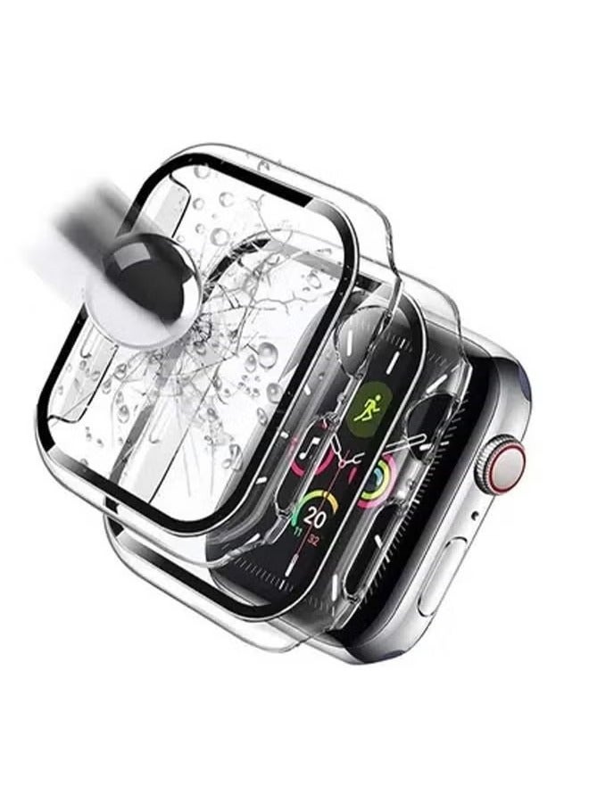 Hard PC Ultra-Thin Protective Case Cover with Screen Protector for Apple Watch Series 45mm Clear  - Image 3