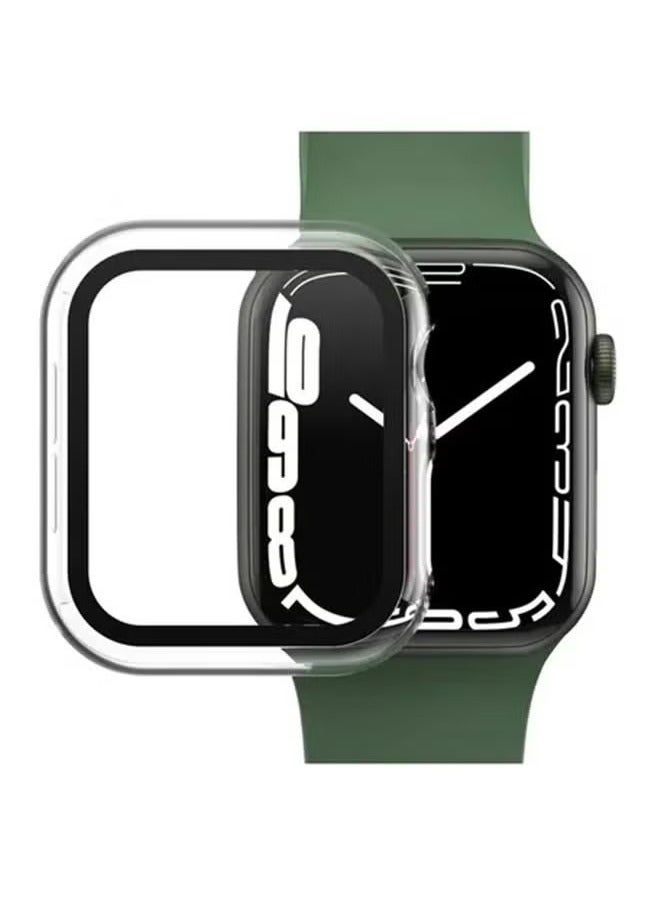 Hard PC Ultra-Thin Protective Case Cover with Screen Protector for Apple Watch Series 45mm Clear  - Image 2