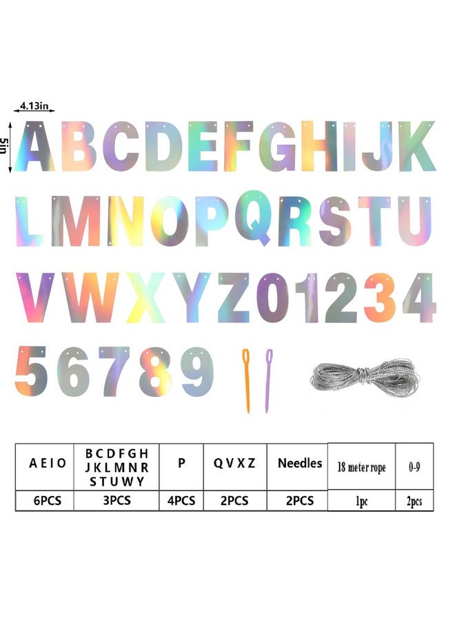 mifengda DIY Banner Kit with Letters Banner Letters Holographic Customizable Birthday Banners Graduation Custom Party Hanging Banners for Graduation Wedding Party Baby Shower Decoration (Holographic) - Image 2