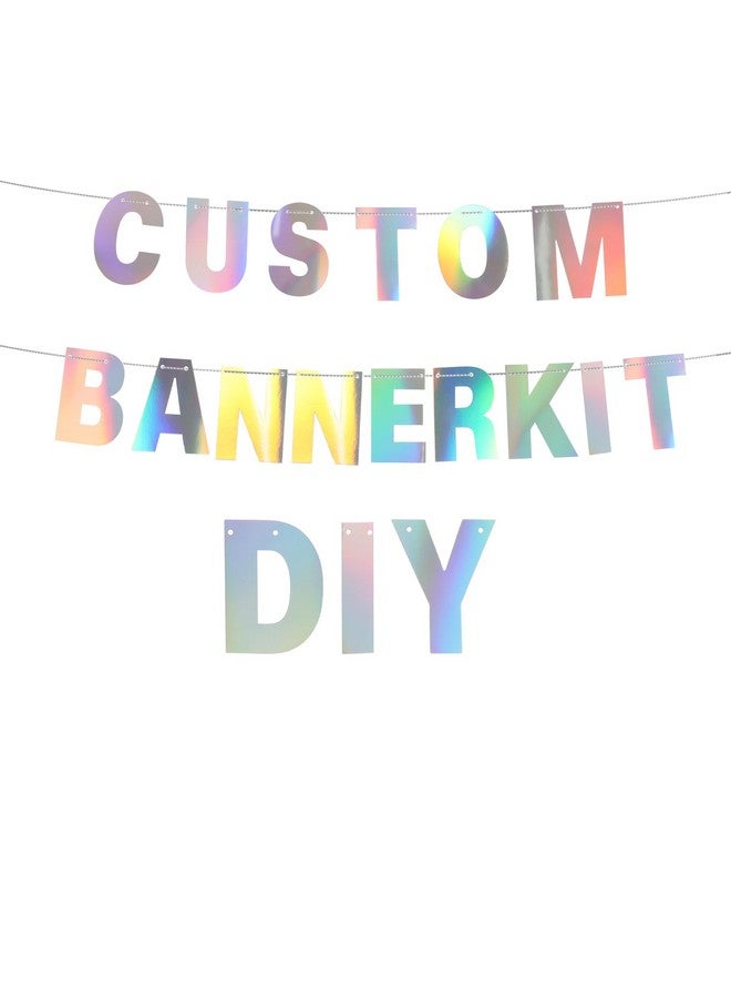 mifengda DIY Banner Kit with Letters Banner Letters Holographic Customizable Birthday Banners Graduation Custom Party Hanging Banners for Graduation Wedding Party Baby Shower Decoration (Holographic) - Image 3