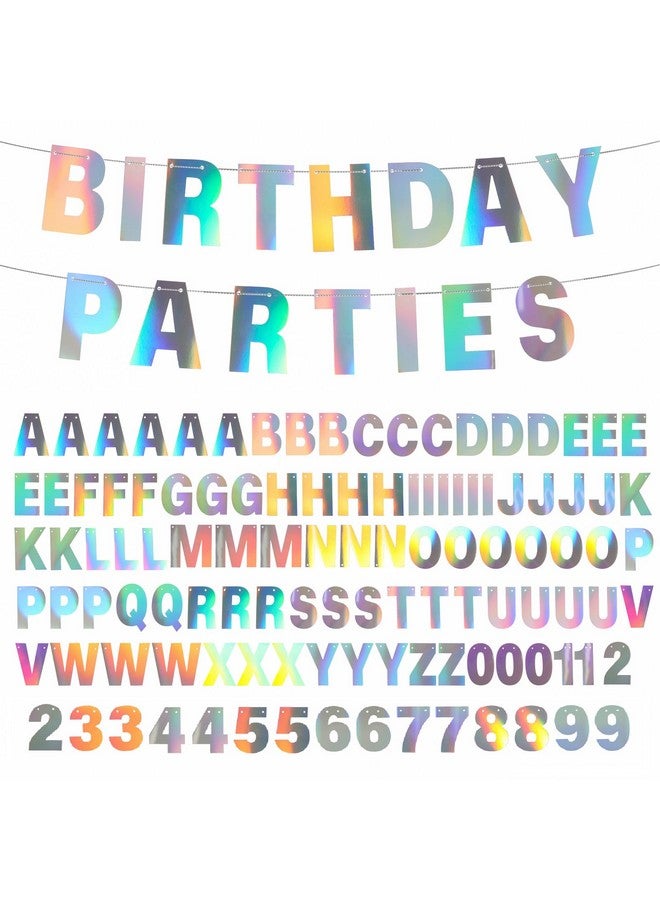 mifengda DIY Banner Kit with Letters Banner Letters Holographic Customizable Birthday Banners Graduation Custom Party Hanging Banners for Graduation Wedding Party Baby Shower Decoration (Holographic) - Image 1