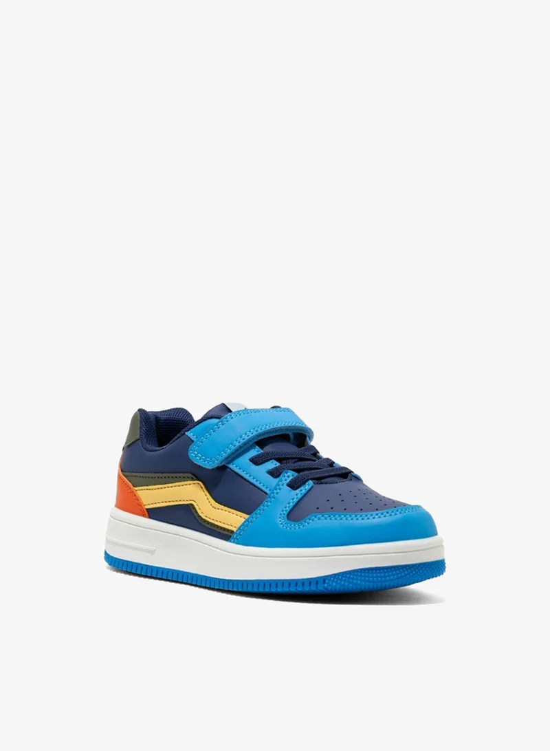 Amica Light Blue Yellow Kids Sneakers for Boys & Girls, Lightweight Low-Top Casual Sports Shoes with Adjustable Strap Light Blue Orange - AMICA  | Best Price UAE