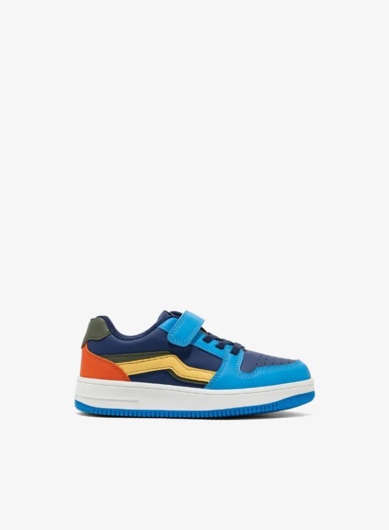 Amica Light Blue Yellow Kids Sneakers for Boys & Girls, Lightweight Low-Top Casual Sports Shoes with Adjustable Strap Light Blue Orange - AMICA  | Best Price UAE
