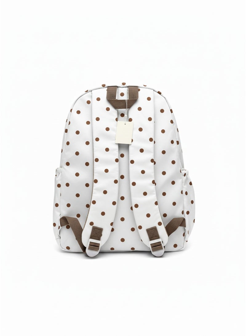 Care Bears Kids Backpack with Cartoon Bear & Bread Design – School Bag with Matching Pouch and Side Pockets - White - Image 1