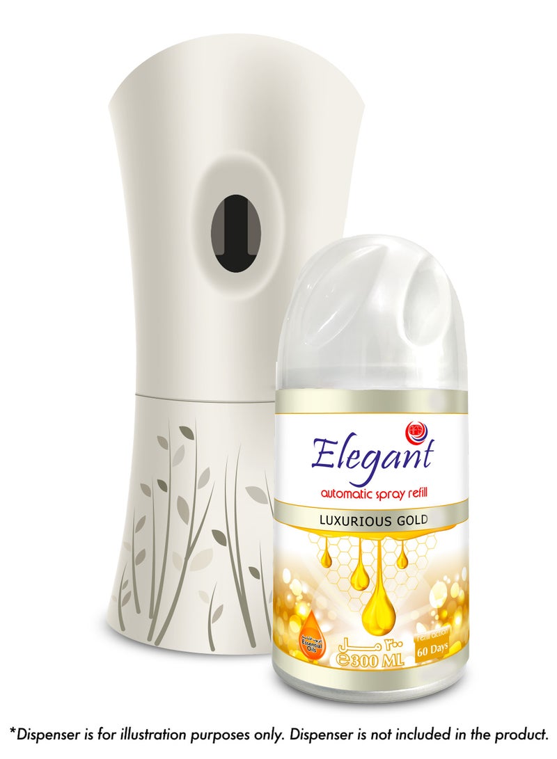 Elegant 3 Piece Luxurious Gold Automatic Refill Spray Set 300ml  - Image 3