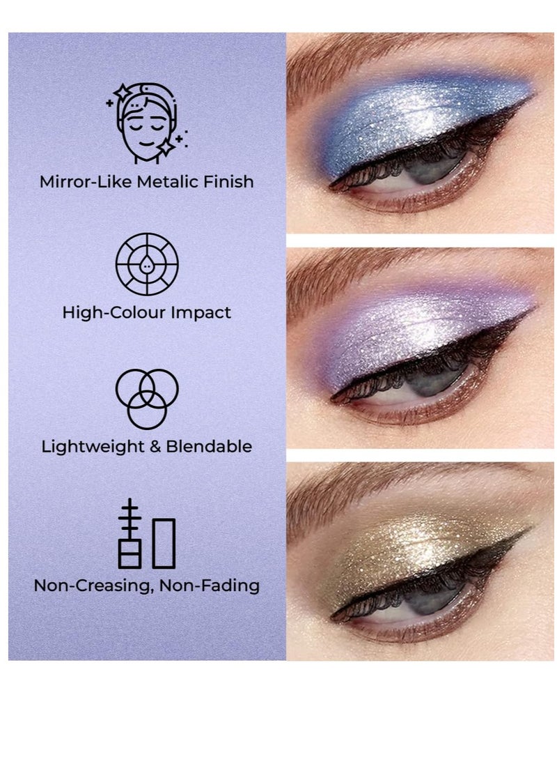 LAKYOU BEAUTY LAKYOU BEAUTY Metallic Glow Liquid Eyeshadow  Shade 1   Bold and Shimmery Metallic Finish  - Image 2