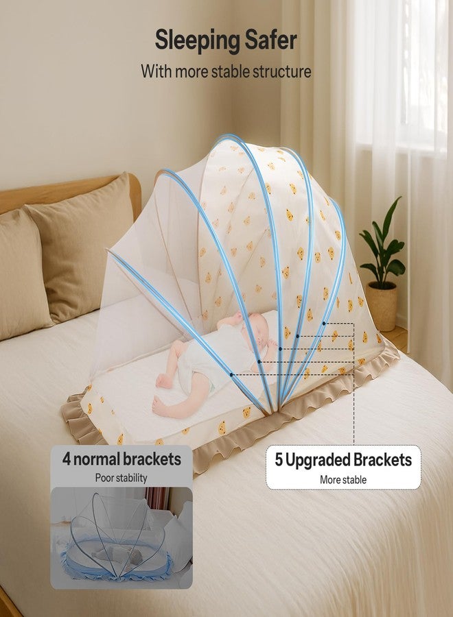 UN1QUE Foldable Baby Mosquito Net, Bottomless Net For Infants, Innovative Shell For Safe Sleep 120 X 65 X 60 Cms, For Babies & Toddlers (0 To 4 Years), Beige - Image 3