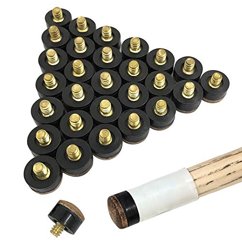 YuCool Pool Stick Tips,30 Pieces Screw-on Cue Tips Hard Leather Billiard Pool Cue Tips Replacement kit-13mm - Image 1