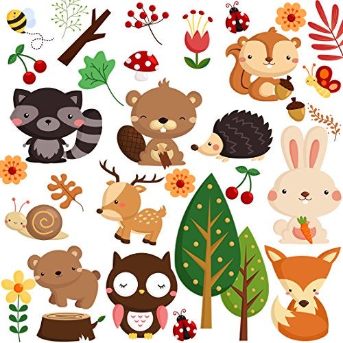 DEKOSH Kids Wild Safari Animal Wall Stickers for Nursery Decoration | Jungle Theme Peel & Stick Owl Woodland Nursery Wall Decals for Baby Playroom Decor - Image 5
