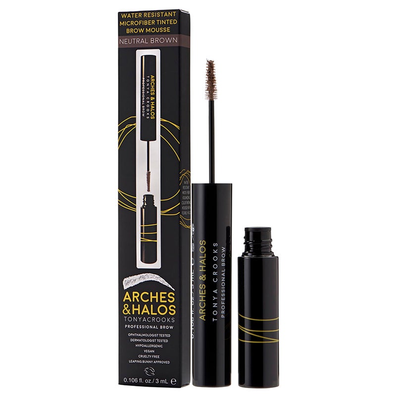 Arches & Halos Arches and Halos Microfiber Tinted Brow Mousse - Richly Pigmented Eyebrow Shaper - Water Resistant Filler Pen - Vegan - Neutral Brown - 0.11 oz - Image 1