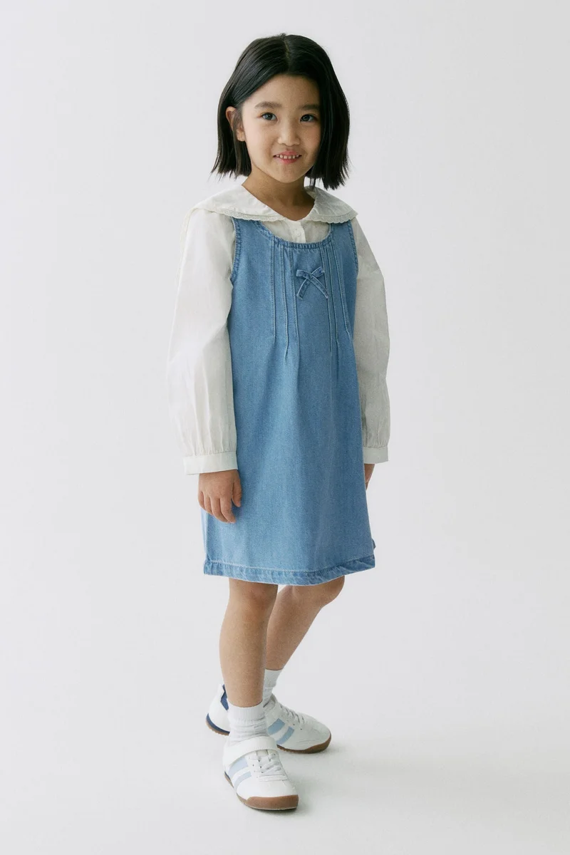 H&M Bow-detail denim dress