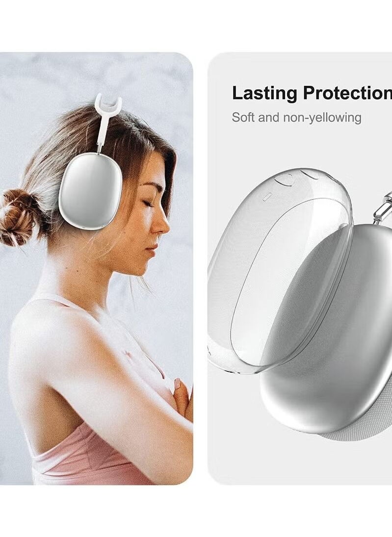 XICEN - For AirPods Max Case Cover, Clear Soft TPU Skin AntiScratch, Transparent Accessories Ultra Protective Cover for Apple AirPods Max (Crystal Clear) - Image 1