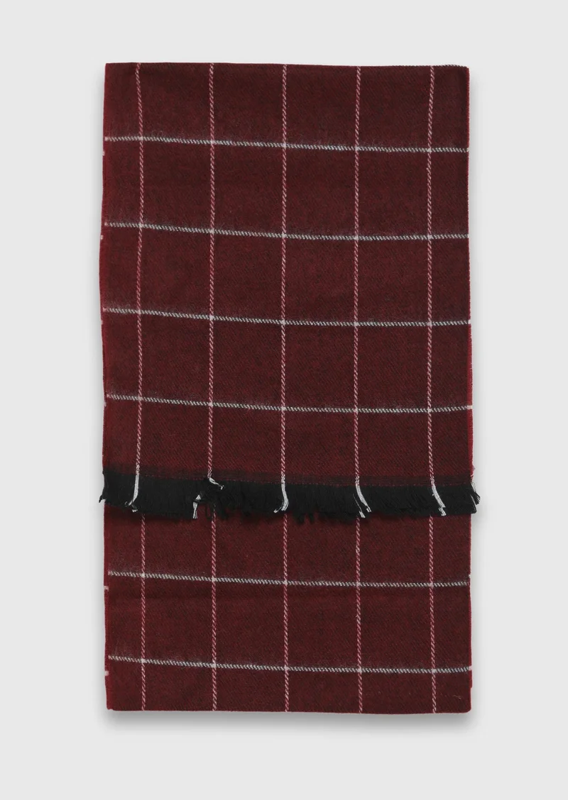 Ramsey Burgundy %65 Acrylıc ,%35 Wool  Scarf