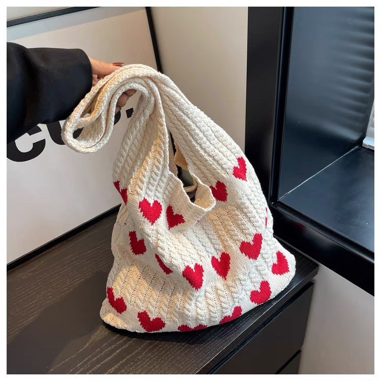Knitted Tote Bag 2024 Handmade Shoulder Bag - Image 1