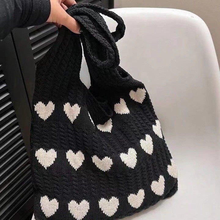 Knitted Tote Bag 2024 Handmade Shoulder Bag - Image 4