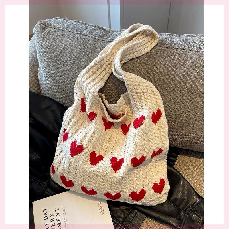 Knitted Tote Bag 2024 Handmade Shoulder Bag - Image 3