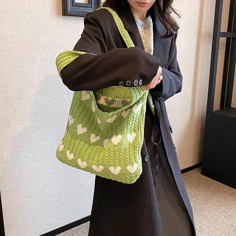 Knitted Tote Bag 2024 Handmade Shoulder Bag - Image 2