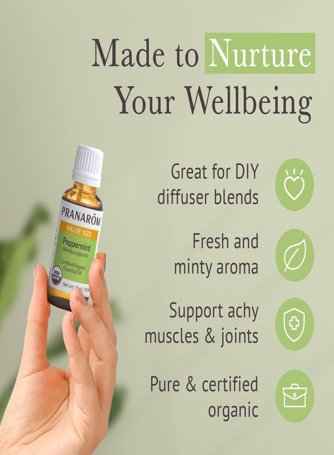 Pranarom USDA Certified Organic Peppermint Essential Oil (30ml), 100% Pure Undiluted Therapeutic Grade from India for Aromatherapy, Diffuser, Topical, Cooling, Massage & Relaxation - Image 5