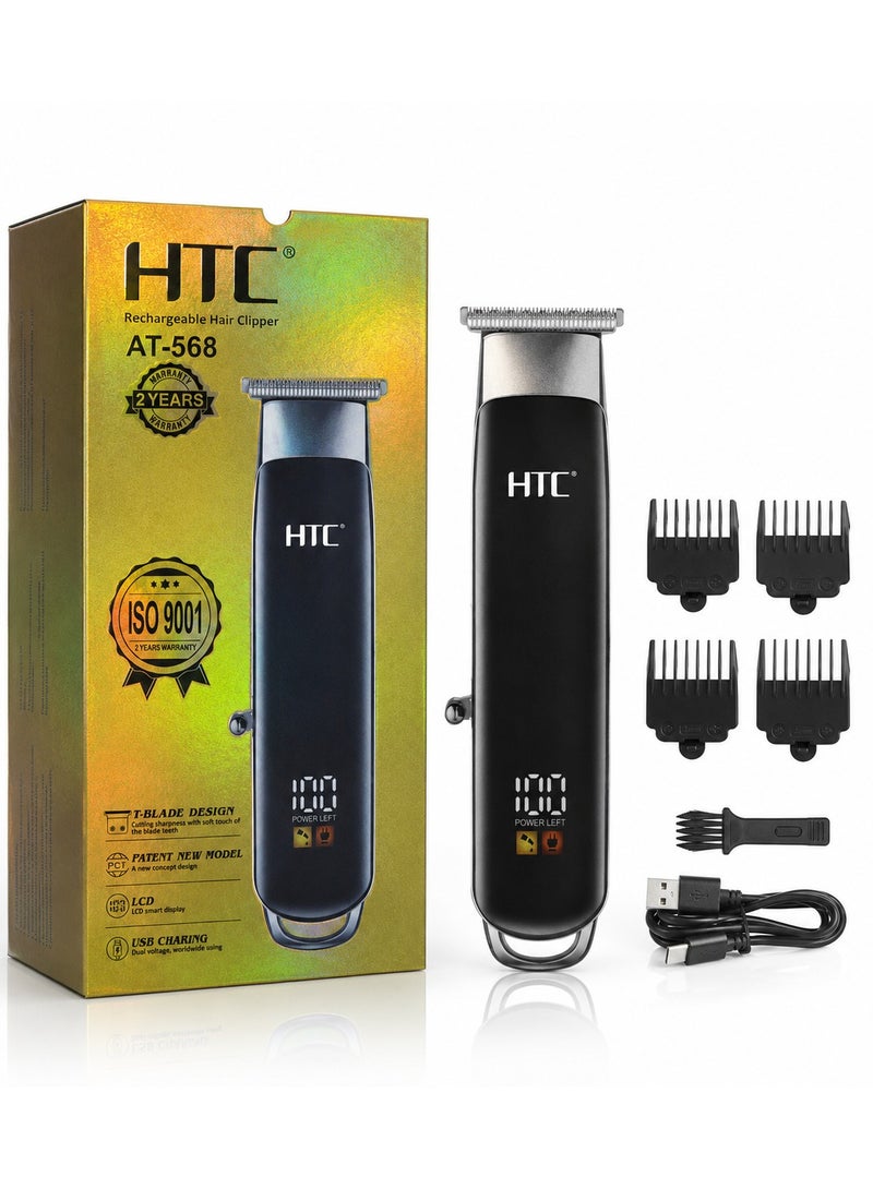 إتش تي سي ماكينة تشذيب الشعر HTC AT-568   الاحترافية القابلة لإعادة الشحن، مدة تشغيل 90 دقيقة، قابلة للتخصيص - Image 1