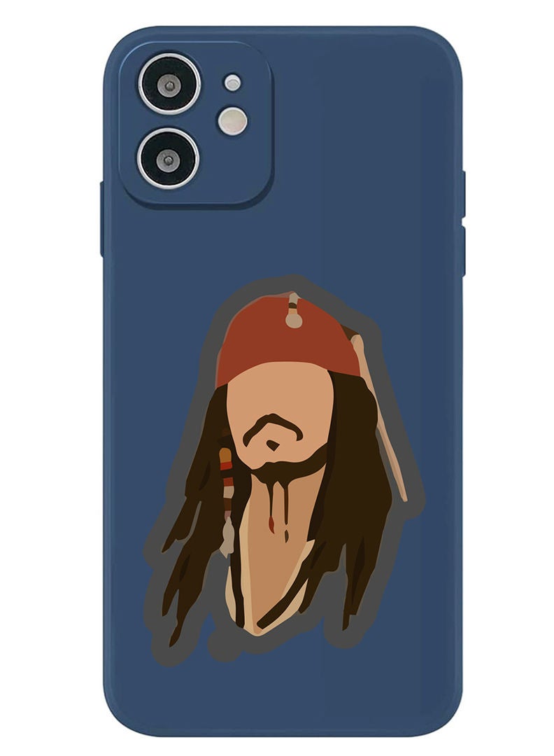 Theodor Protective Slim Fit Case Liquid Silicone Cover with Full Body Protection Anti-Scratch Shockproof Case For iPhone 12 Blue  - Pirate - Image 1