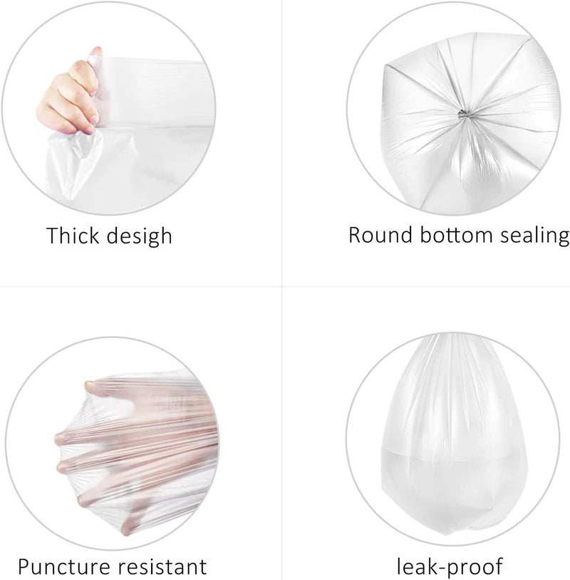 RayPard 200 Counts 2 Gallon Small Trash Bags - Clear Garbage Liners for Home, Office, Kitchen, and Bathroom - Image 4