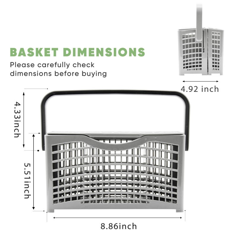 BIHARNT Universal Dishwasher Basket Replacement - 2 In 1 Utensil/Cutlery Basket - Compatible With Bosch  Maytag  Kenmore  Whirlpool  Kitchenaid  Lg  Samsung  Frigidaire  Ge - Image 4