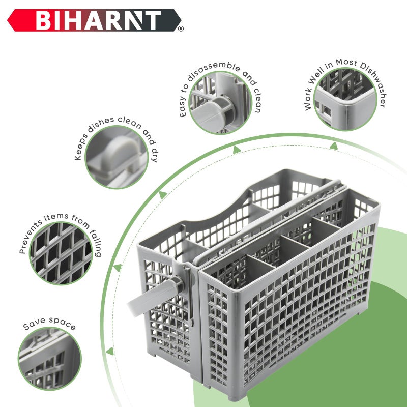 BIHARNT Universal Dishwasher Basket Replacement - 2 In 1 Utensil/Cutlery Basket - Compatible With Bosch  Maytag  Kenmore  Whirlpool  Kitchenaid  Lg  Samsung  Frigidaire  Ge - Image 3