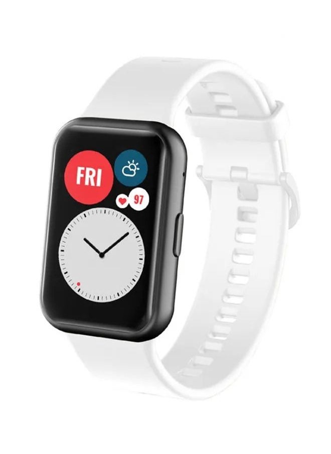 INEIX Soft Silicone Replacement Strap For Huawei Watch Fit White  - Image 1