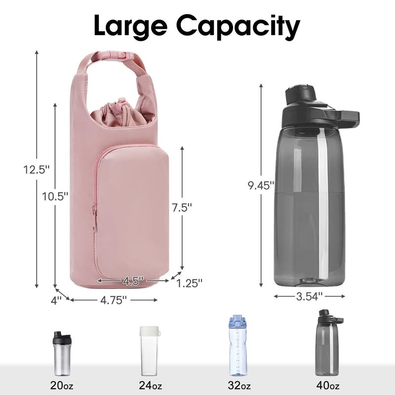 Portable Water Bottle Cover, Insulated Cup Sleeve with Hand & Shoulder Strap for Outdoor Sports - Image 2