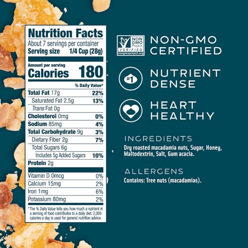 Mauna Loa Honey Roasted Macadamia Nuts, 7 oz Resealable Bag, Gluten Free, Sweet Hawaiian Snack - Image 2