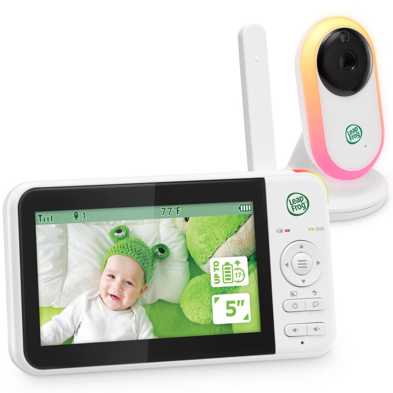 LeapFrog LF2415 Baby Monitor, 5â€ IPS LCD Screen, 1000ft Range, Night Vision, Soothing Lullabies, NightLight, 2-Way Audio, Temperature Sensor, SecureTransmission No WiFi - Image 1