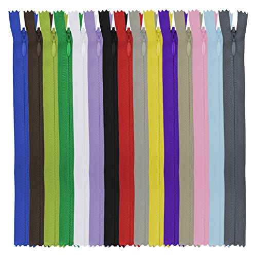 DOITEM Invisible Zipper DOITEM 15pcs 20cm8 Inch Invisible Multicolor Nylon Coil Zippers for Sewing and Crafts 15 Colors - Image 1