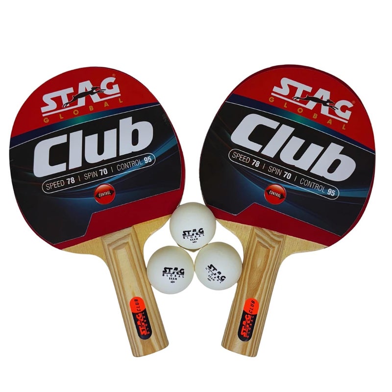 STAG Global Club Professional Table Tennis (T.T) Set| Premium ITTF Approved Rubber- Table Tennis Rackets and T.T Balls Included| All-in-One Ping Pong Paddle Playset - Table Game Accessories - Image 5