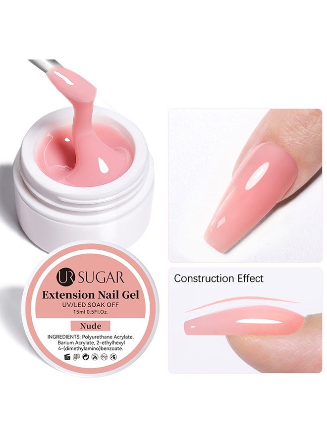 UR SUGAR Extension Nail Gel - UV/LED Camouflage Builder Gel, Solid Sculpture Builder Gel For Nails, Nail Sculpting Gel, Non-Sticky Hand Solid Builder Gel, Upgrade Hard Nail Extension Gel, 3D Sculpting Gel For Nail Art Design Salon Nail Art (#Nude) - Image 1