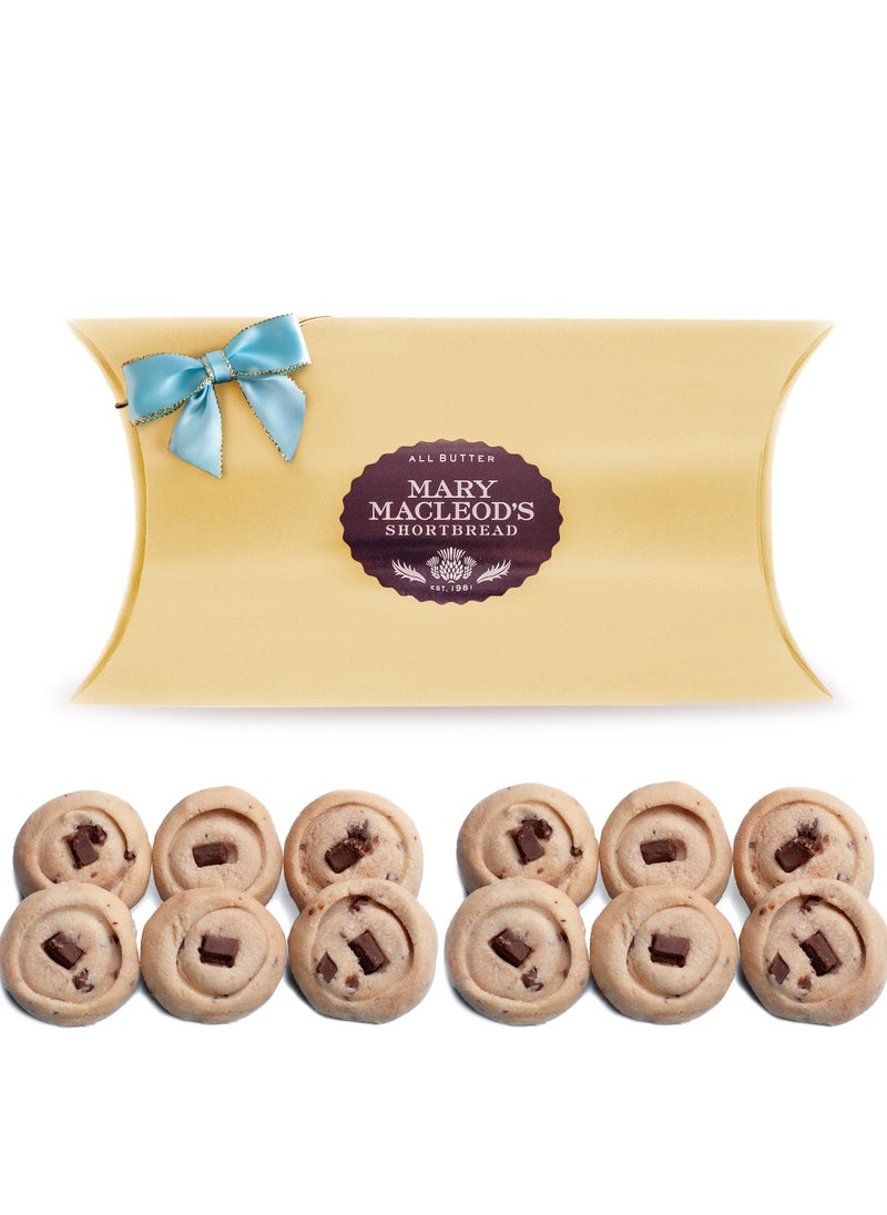 Mary Macleod's Shortbread All-Butter Gold Pillow Box of Chocolate Crunch Shortbread Cookies  240 gm  - Image 1