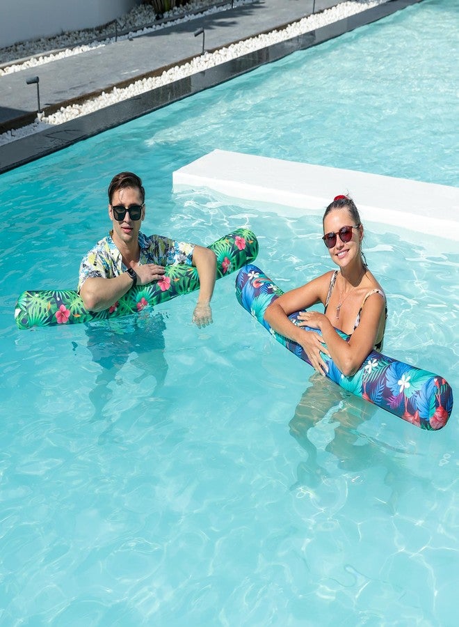 FindUWill 2 Pack Inflatable Swim Pool Noodles - Soft Fabric Covered Large Swim Noodles, Premium Buoyancy for Swimming Floating, Heavy Duty Pool Noodle Floats for Adults - Image 3