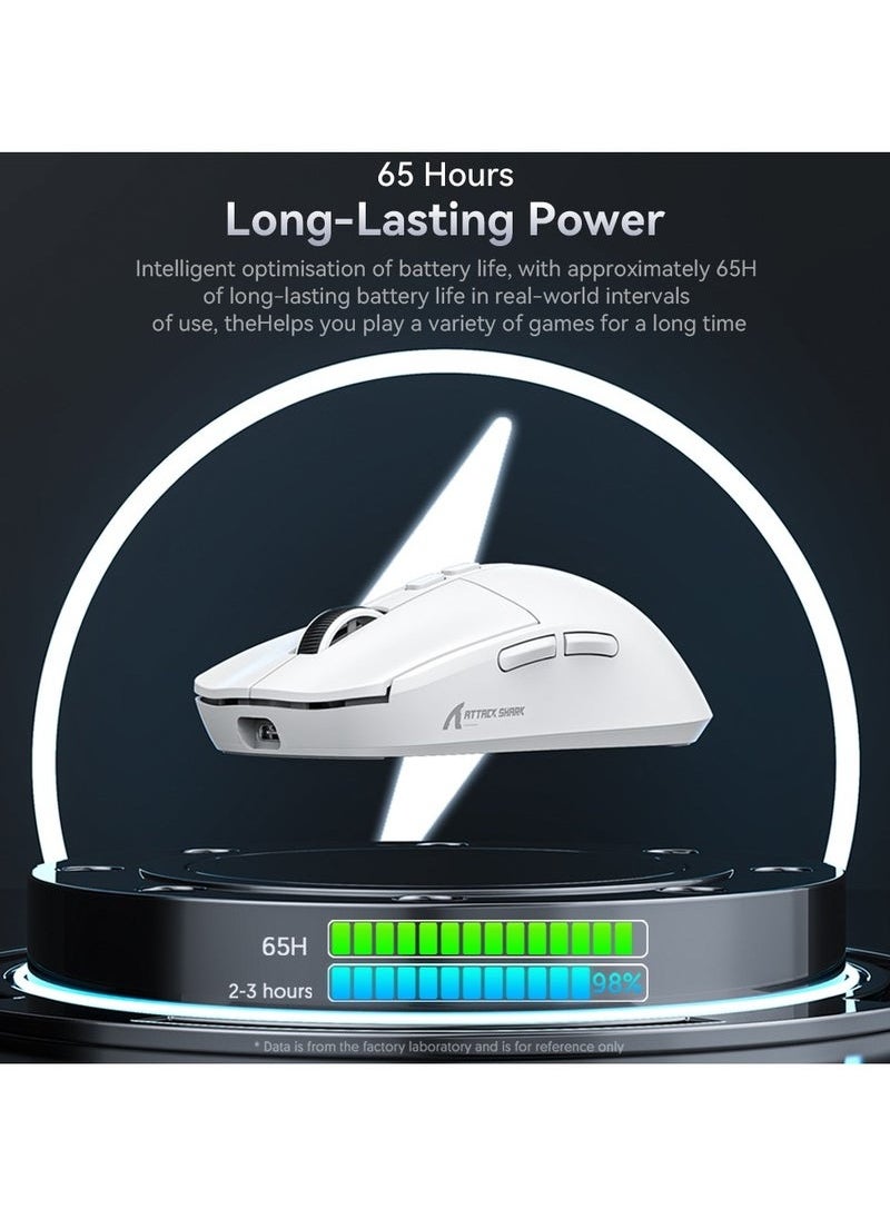 Attack Shark - X6 Lightweight Wireless Gaming Mouse with 3 Mode Wired 2.4G BT5.2 Up to 26K DPI RGB Touch Magnetic Charging Base (with Tape) - Image 1