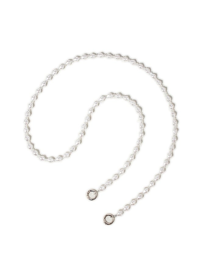 NIBEMINENT Phone Charm/ Chain Strap for Women Girls, Pearl Heart Cell Phone Case Lanyard Wrist Strap