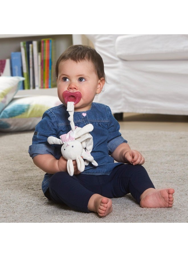 Chicco Pocket Buddies Soft Pacifier Holder-Lovey, Soothing Plush Toy Animal 0m+, Pink Bunny - Image 2