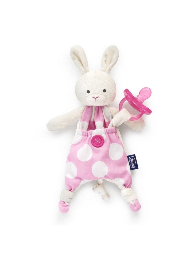 Chicco Pocket Buddies Soft Pacifier Holder-Lovey, Soothing Plush Toy Animal 0m+, Pink Bunny - Image 3