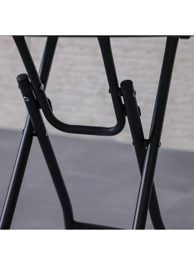 DANUBE HOME طاولة جانبية من أوقيانوس بريز فلورا - مجموعة طعام خارجية أنيقة للشرفات والفناءات، مصنوعة من الفولاذ والزجاج المتين، تصميم قابل للطي لسهولة التخزين، قطعة تزيين مثالية - Image 4