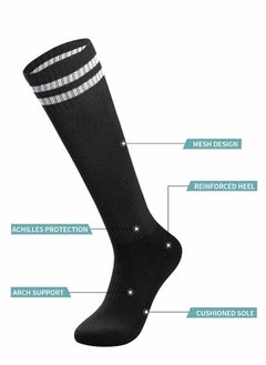 Generic 3 Pairs Men's Sports Socks Soccer Anti-slip Football Breathable Athletic Rugby Hockey Socks, One Size  - Image 5