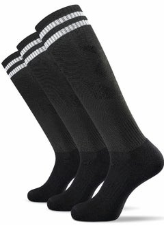 Generic 3 Pairs Men's Sports Socks Soccer Anti-slip Football Breathable Athletic Rugby Hockey Socks, One Size  - Image 1