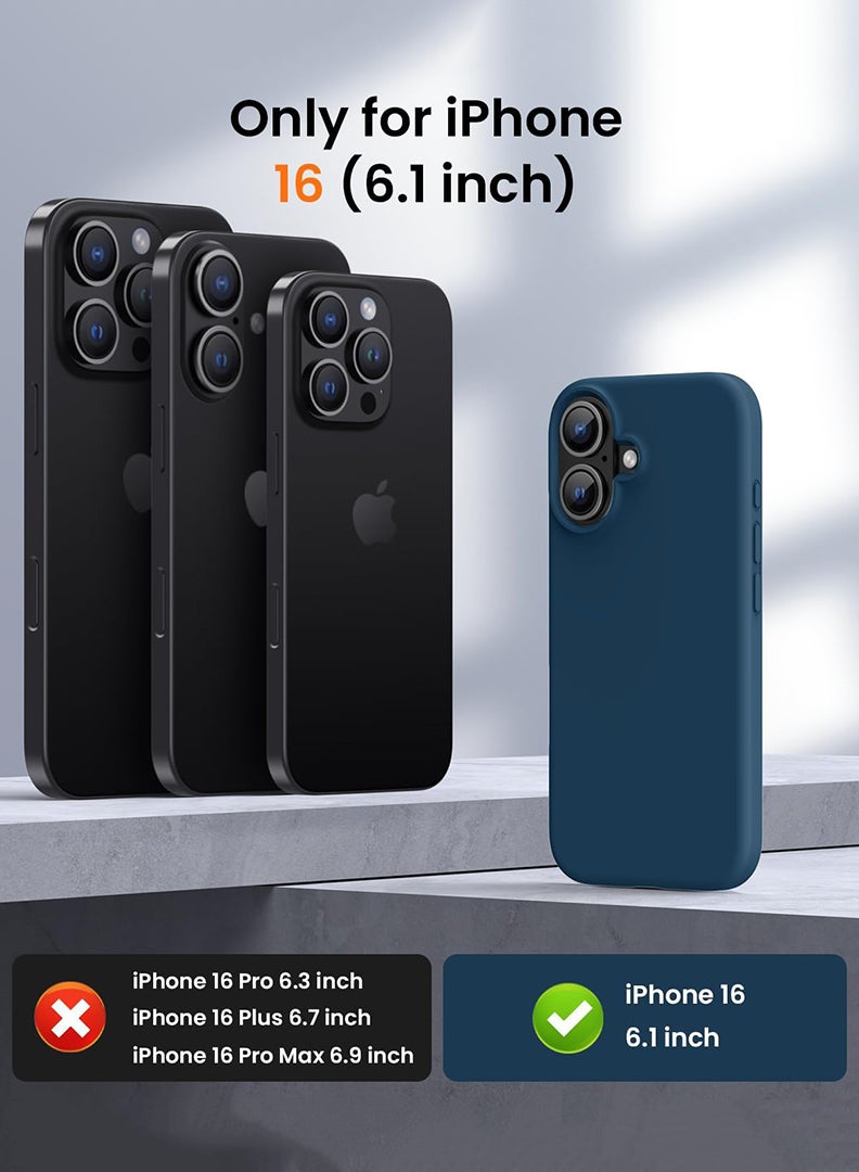 iPhone 16 Blue Protective Slim Fit Case Liquid Silicone Cover with Full Body Protection Anti-Scratch Shockproof Case For iPhone - Llamazing lama