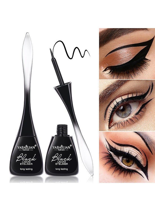 يابوليان الكحل السائل المضاد للماء، الكحل المضاد للتلطخ مع طرف الفرشاة الفائق الجودة، صيغة سوداء كثيفة لمظاهر العين - Image 1