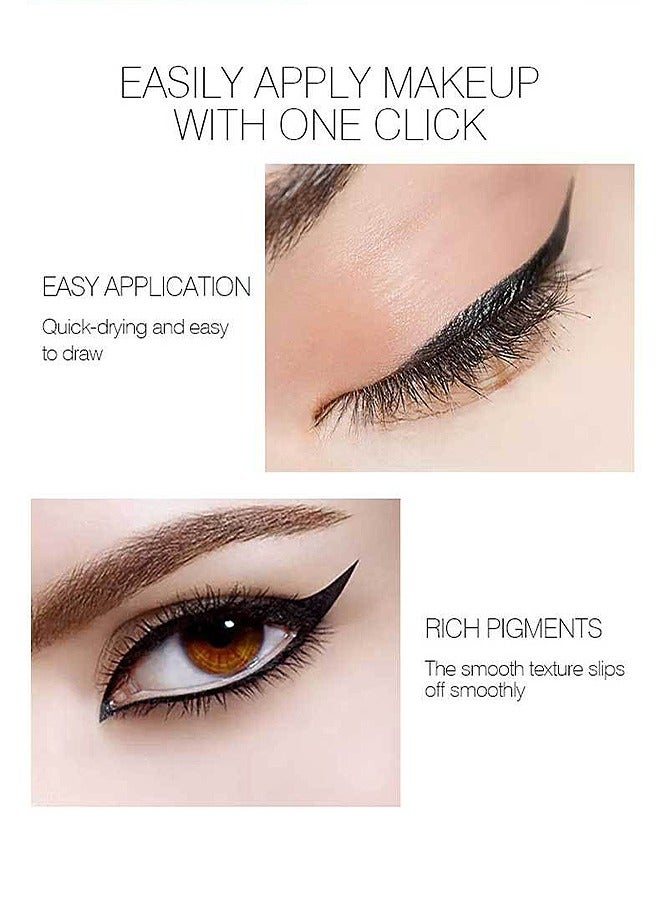 يابوليان الكحل السائل المضاد للماء، الكحل المضاد للتلطخ مع طرف الفرشاة الفائق الجودة، صيغة سوداء كثيفة لمظاهر العين - Image 3