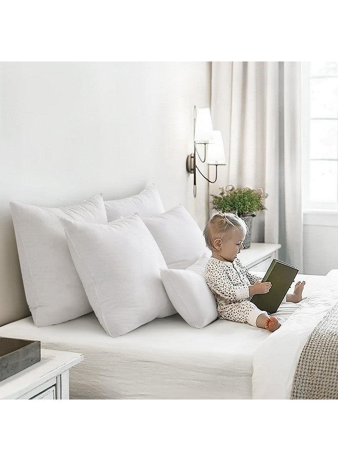 MIULEE وسادات ميولي 18x18، مجموعة من 2 وسادة ريش أسفل للكنبة أو السرير، وسادات زخرفية رقيقة من القطن، بيضاء - Image 2
