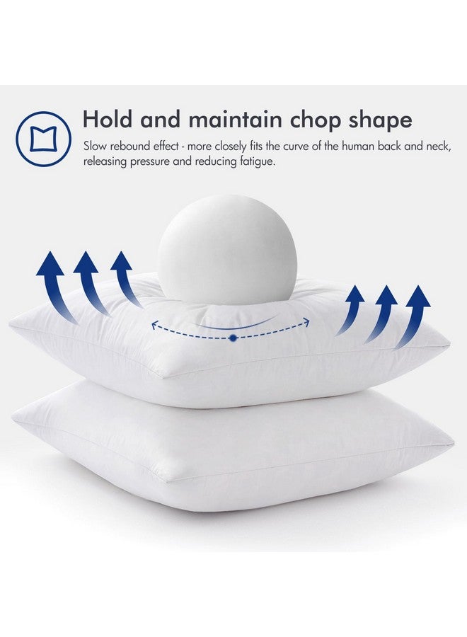 MIULEE وسادات ميولي 18x18، مجموعة من 2 وسادة ريش أسفل للكنبة أو السرير، وسادات زخرفية رقيقة من القطن، بيضاء - Image 4