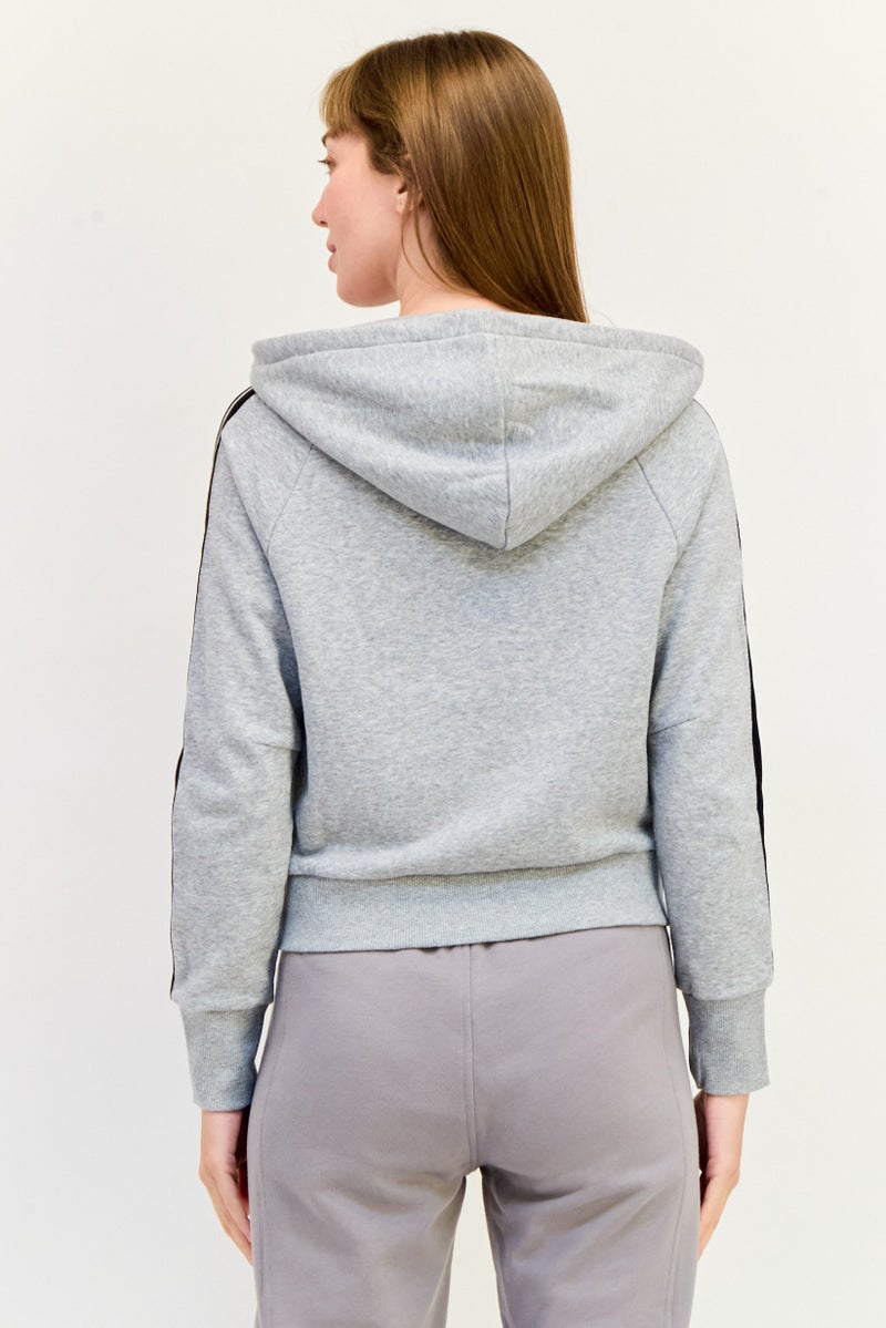Adidas Women Sportswear Fit Long Sleeve Outdoor Hooded Sweatshirt, Grey  - Image 2